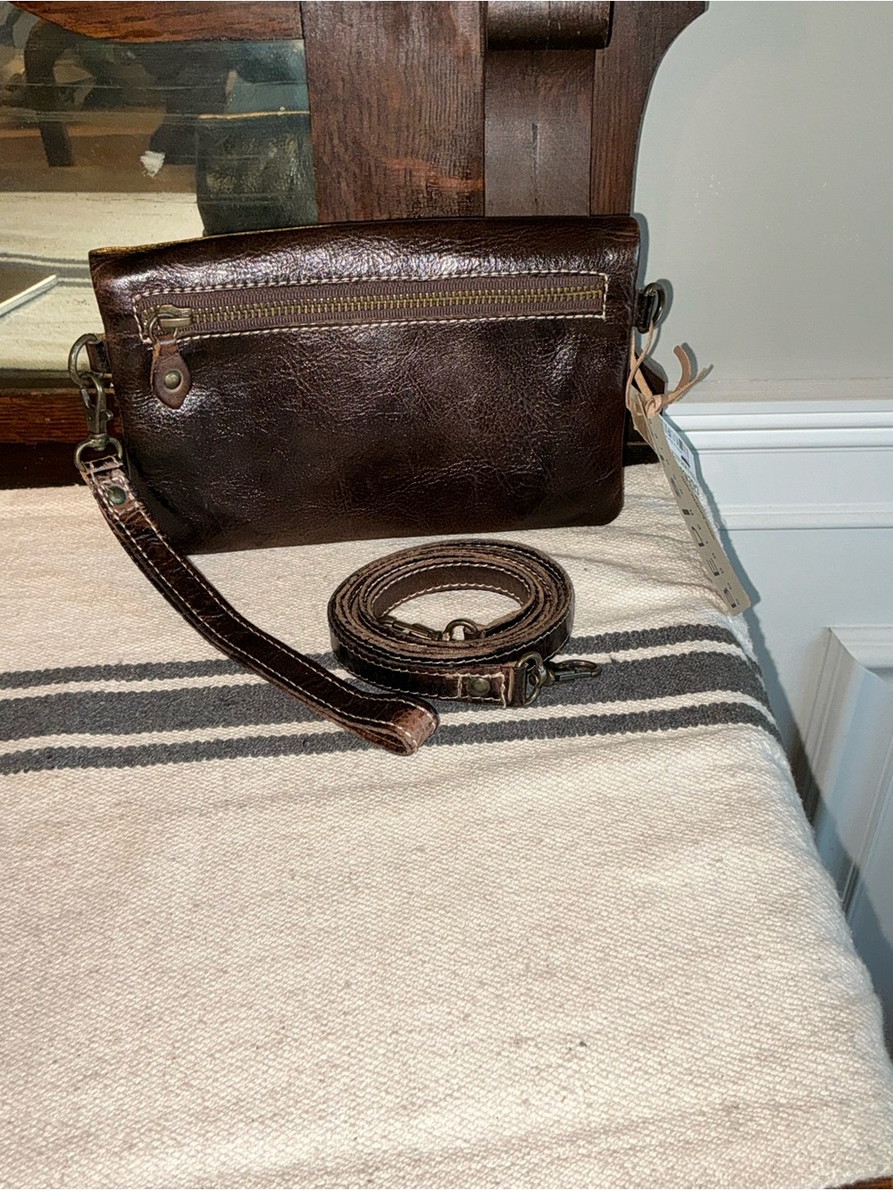 NWT Bed Stu Cadence Wallet Wristlet Crossbody Bag Teak Tiesta Di Moro Rustic 179 - Picture 2 of 14